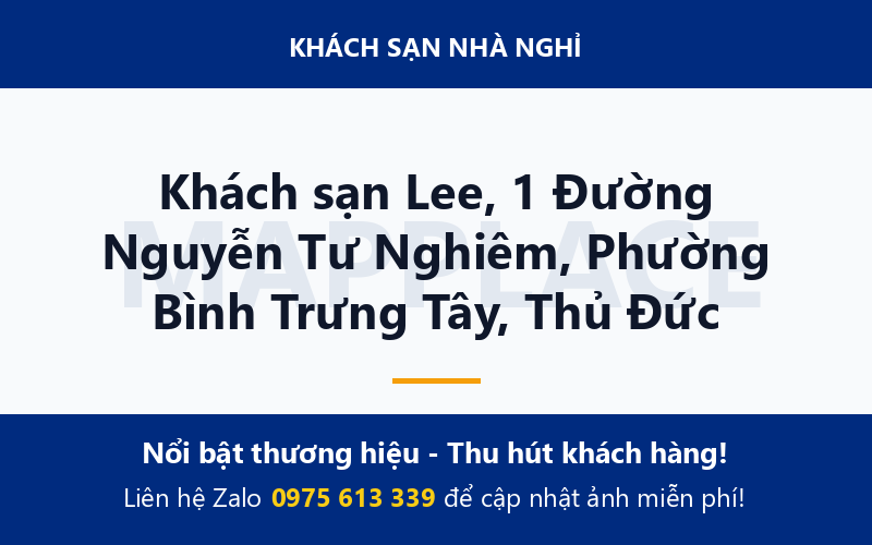 Khách sạn Lee, 1 Đường Nguyễn Tư Nghiêm, Phường Bình Trưng Tây, Thủ Đức