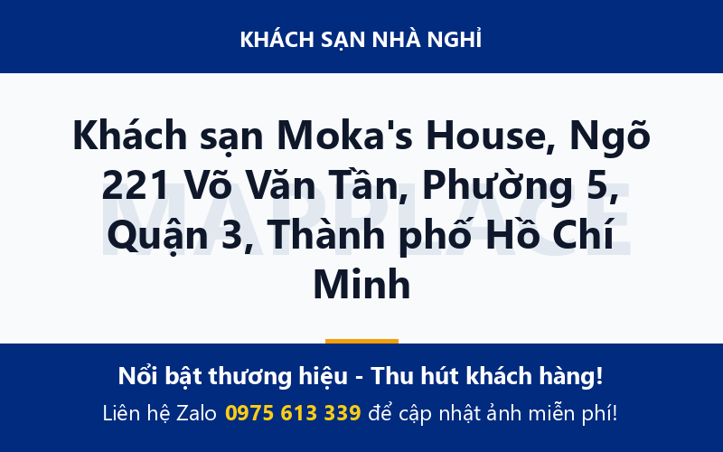 Khách sạn Moka's House, Ngõ 221 Võ Văn Tần, Phường 5, Quận 3, Thành phố Hồ Chí Minh