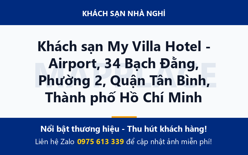 Khách sạn My Villa Hotel - Airport, 34 Bạch Đằng, Phường 2, Quận Tân Bình, Thành phố Hồ Chí Minh