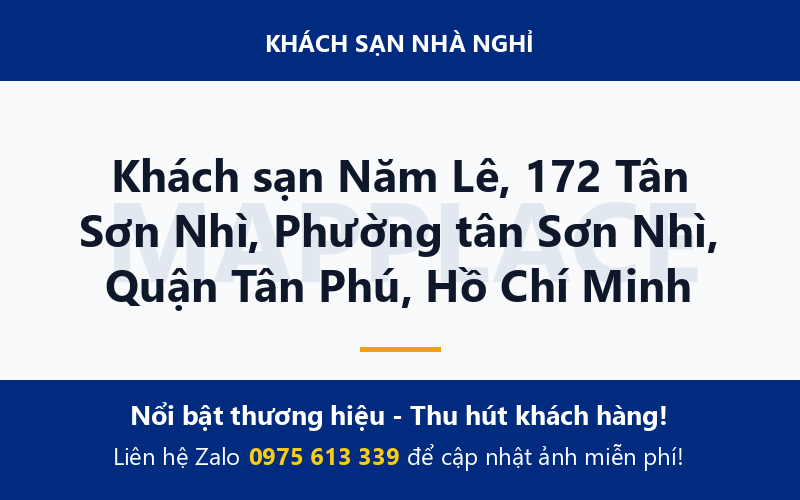 Khách sạn Năm Lê, 172 Tân Sơn Nhì, Phường tân Sơn Nhì, Quận Tân Phú, Hồ Chí Minh