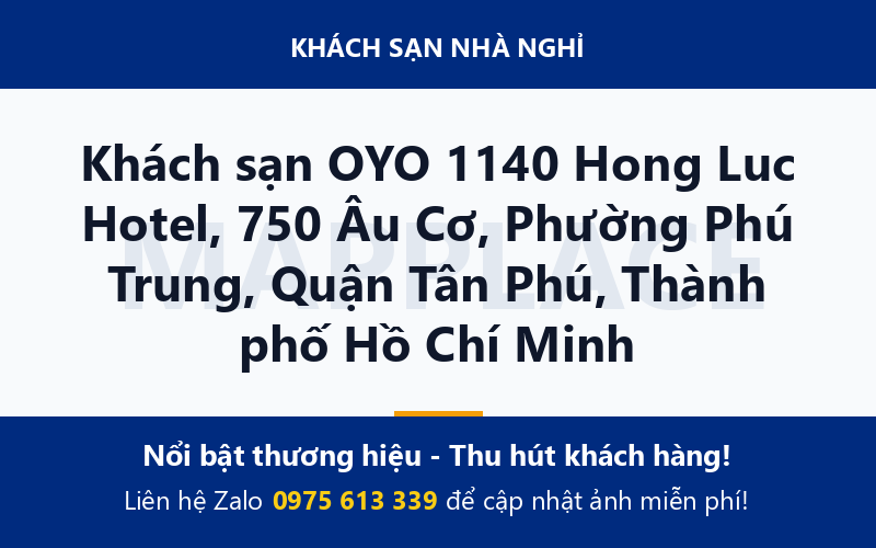 Khách sạn OYO 1140 Hong Luc Hotel, 750 Âu Cơ, Phường Phú Trung, Quận Tân Phú, Thành phố Hồ Chí Minh