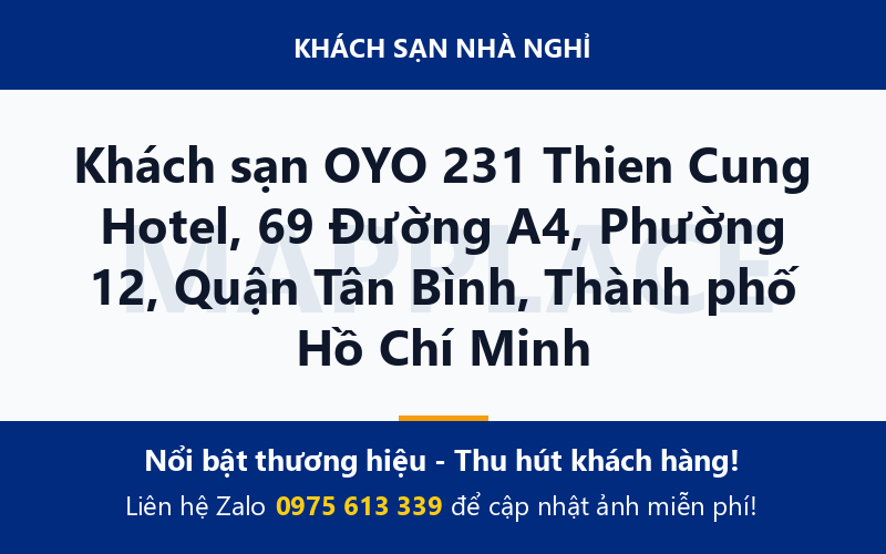 Khách sạn OYO 231 Thien Cung Hotel, 69 Đường A4, Phường 12, Quận Tân Bình, Thành phố Hồ Chí Minh