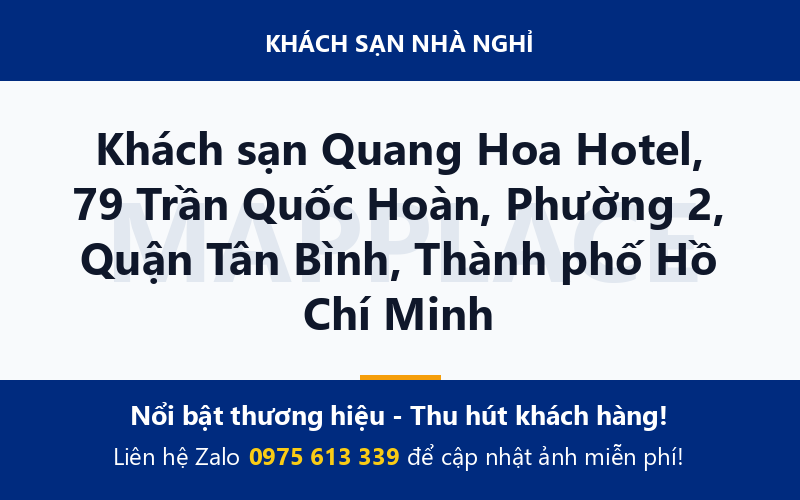 Khách sạn Quang Hoa Hotel, 79 Trần Quốc Hoàn, Phường 2, Quận Tân Bình, Thành phố Hồ Chí Minh
