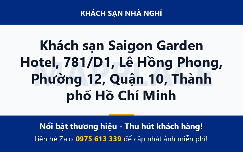 Khách sạn Saigon Garden Hotel, 781/D1, Lê Hồng Phong, Phường 12, Quận 10, Thành phố Hồ Chí Minh