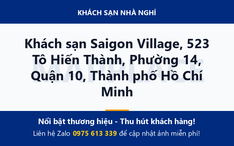 Khách sạn Saigon Village, 523 Tô Hiến Thành, Phường 14, Quận 10, Thành phố Hồ Chí Minh