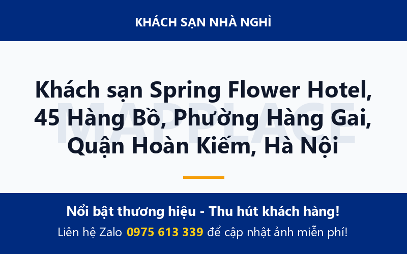 Khách sạn Spring Flower Hotel, 45 Hàng Bồ, Phường Hàng Gai, Quận Hoàn Kiếm, Hà Nội