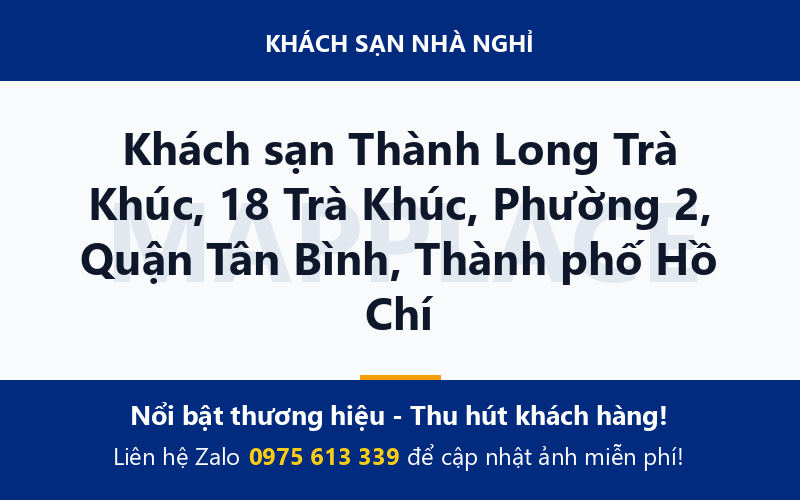 Khách sạn Thành Long Trà Khúc, 18 Trà Khúc, Phường 2, Quận Tân Bình, Thành phố Hồ Chí