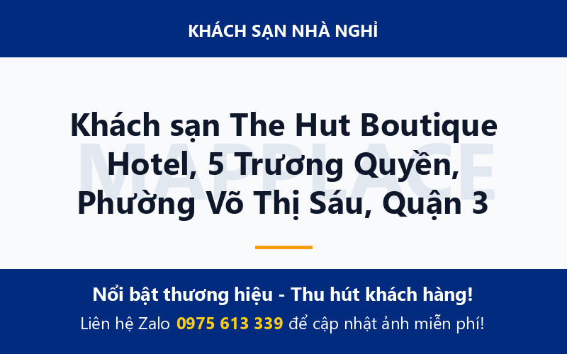 Khách sạn The Hut Boutique Hotel, 5 Trương Quyền, Phường Võ Thị Sáu, Quận 3