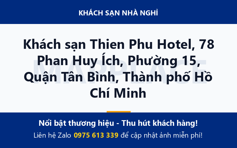 Khách sạn Thien Phu Hotel, 78 Phan Huy Ích, Phường 15, Quận Tân Bình, Thành phố Hồ Chí Minh