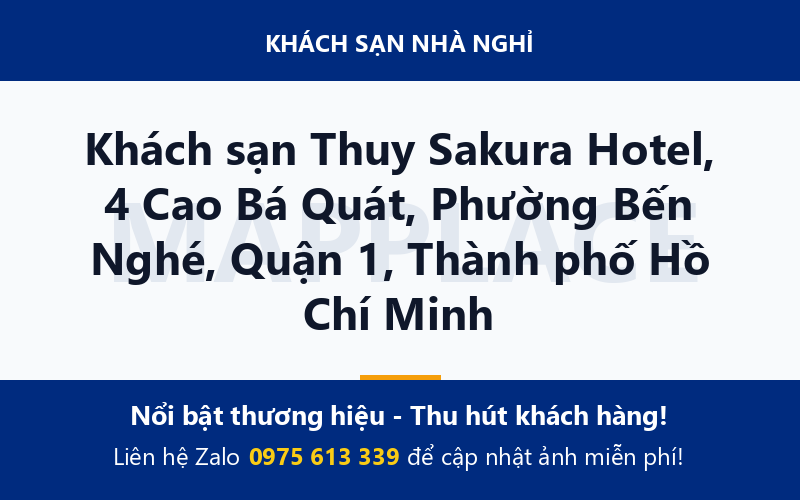 Khách sạn Thuy Sakura Hotel, 4 Cao Bá Quát, Phường Bến Nghé, Quận 1, Thành phố Hồ Chí Minh