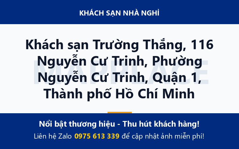 Khách sạn Trường Thắng, 116 Nguyễn Cư Trinh, Phường Nguyễn Cư Trinh, Quận 1, Thành phố Hồ Chí Minh