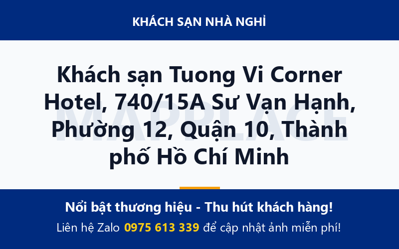 Khách sạn Tuong Vi Corner Hotel, 740/15A Sư Vạn Hạnh, Phường 12, Quận 10, Thành phố Hồ Chí Minh