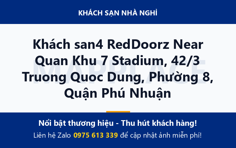 Khách san4 RedDoorz Near Quan Khu 7 Stadium, 42/3 Truong Quoc Dung, Phường 8, Quận Phú Nhuận