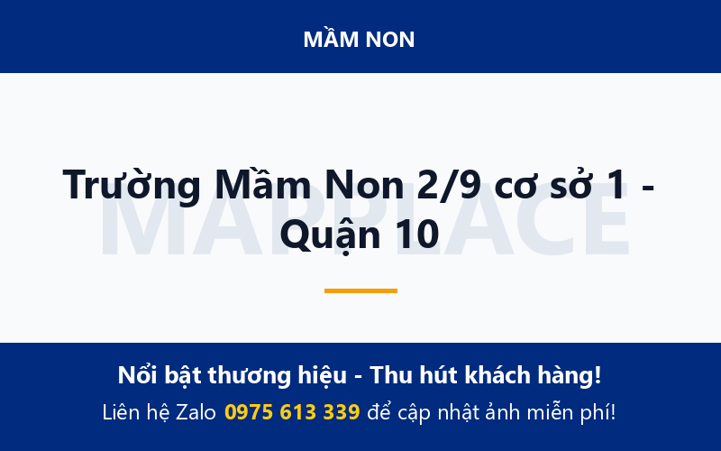Trường Mầm Non 2/9 cơ sở 1 - Quận 10