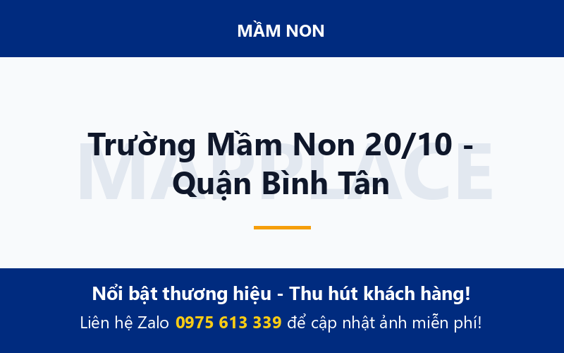 Trường Mầm Non 20/10 - Quận Bình Tân