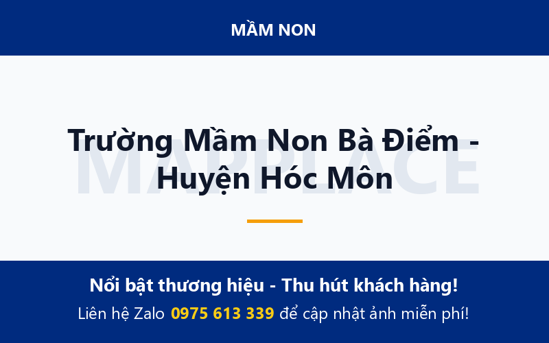 Trường Mầm Non Bà Điểm - Huyện Hóc Môn
