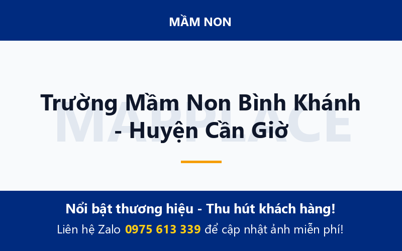 Trường Mầm Non Bình Khánh - Huyện Cần Giờ