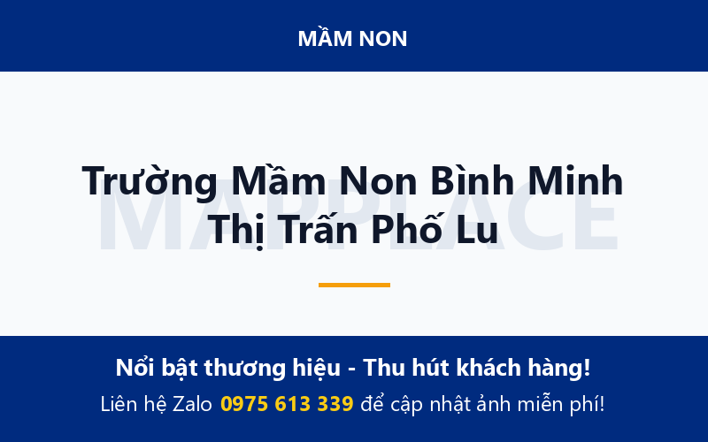 Trường Mầm Non Bình Minh Thị Trấn Phố Lu