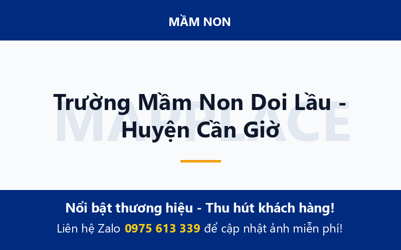 Trường Mầm Non Doi Lầu - Huyện Cần Giờ