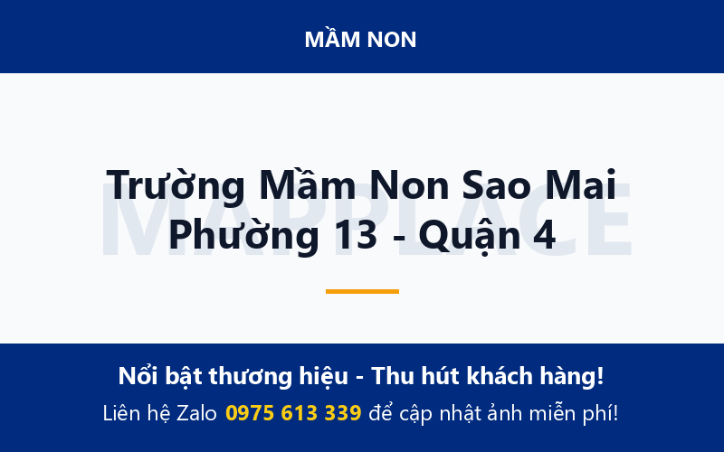 Trường Mầm Non Sao Mai Phường 13 - Quận 4