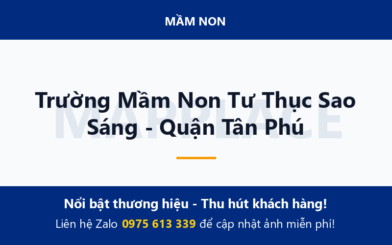 Trường Mầm Non Tư Thục Sao Sáng - Quận Tân Phú