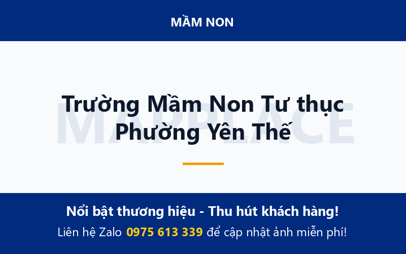 Trường Mầm Non Tư thục Phường Yên Thế