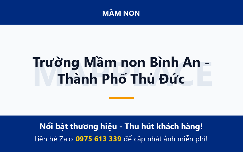 Trường Mầm non Bình An - Thành Phố Thủ Đức