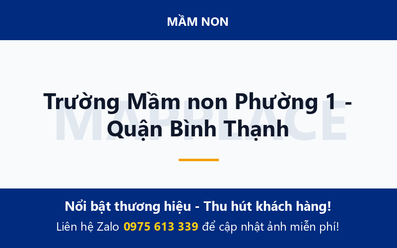 Trường Mầm non Phường 1 - Quận Bình Thạnh