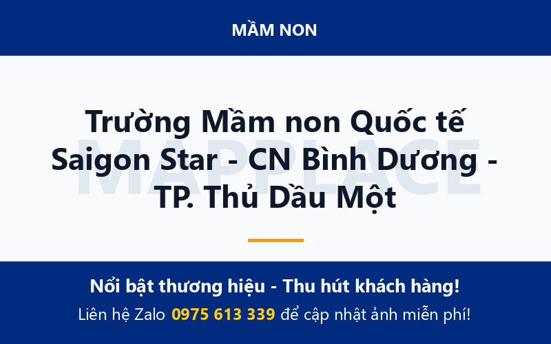 Trường Mầm non Quốc tế Saigon Star - CN Bình Dương - TP. Thủ Dầu Một