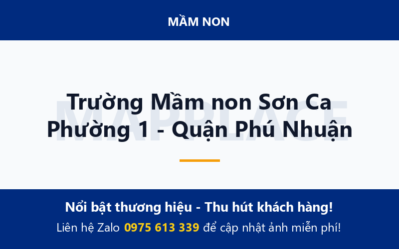 Trường Mầm non Sơn Ca Phường 1 - Quận Phú Nhuận
