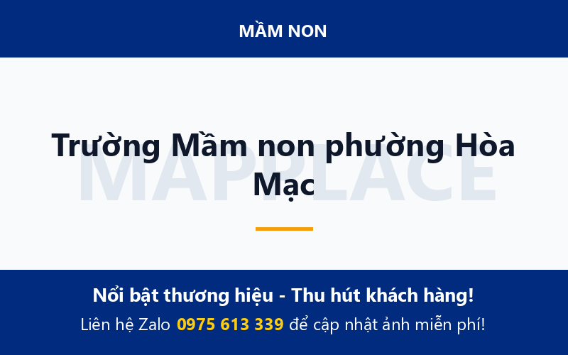 Trường Mầm non phường Hòa Mạc