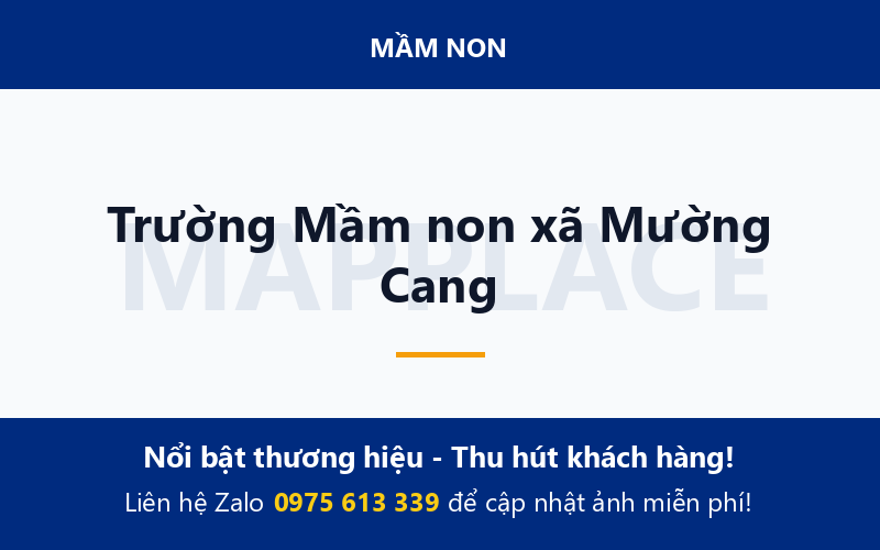 Trường Mầm non xã Mường Cang