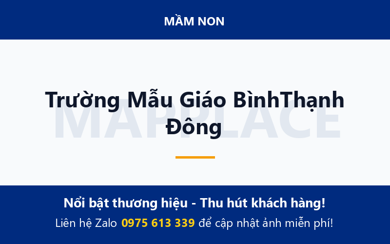Trường Mẫu Giáo BìnhThạnh Đông