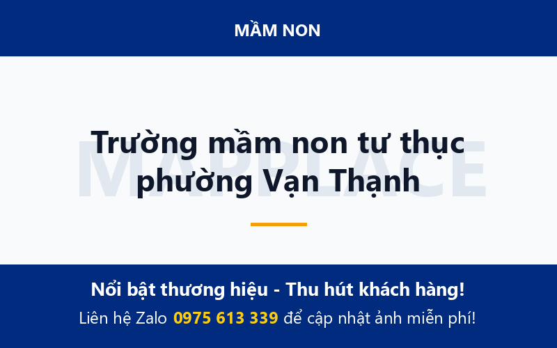 Trường mầm non tư thục phường Vạn Thạnh