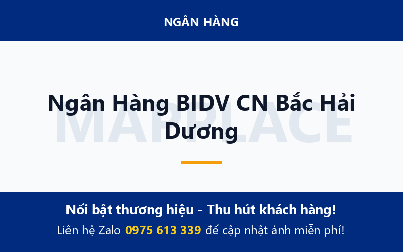 Ngân Hàng BIDV CN Bắc Hải Dương