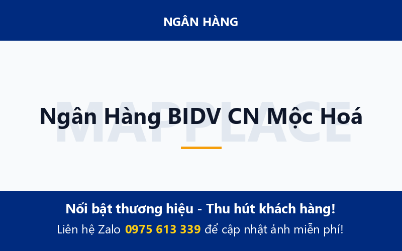 Ngân Hàng BIDV CN Mộc Hoá