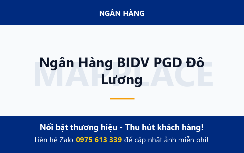 Ngân Hàng BIDV PGD Đô Lương