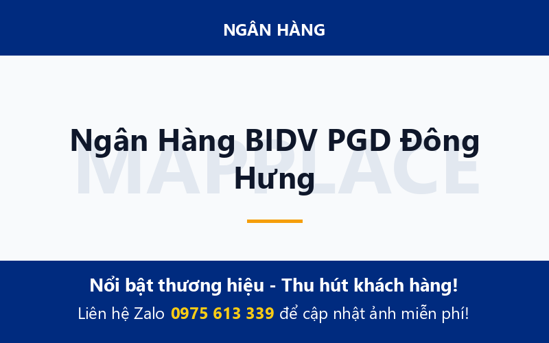 Ngân Hàng BIDV PGD Đông Hưng