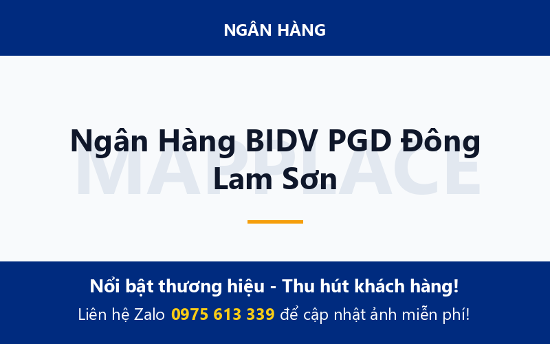 Ngân Hàng BIDV PGD Đông Lam Sơn