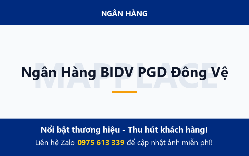 Ngân Hàng BIDV PGD Đông Vệ