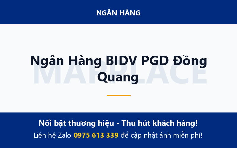 Ngân Hàng BIDV PGD Đồng Quang