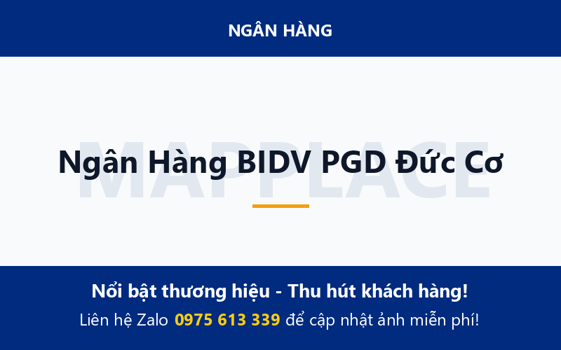 Ngân Hàng BIDV PGD Đức Cơ
