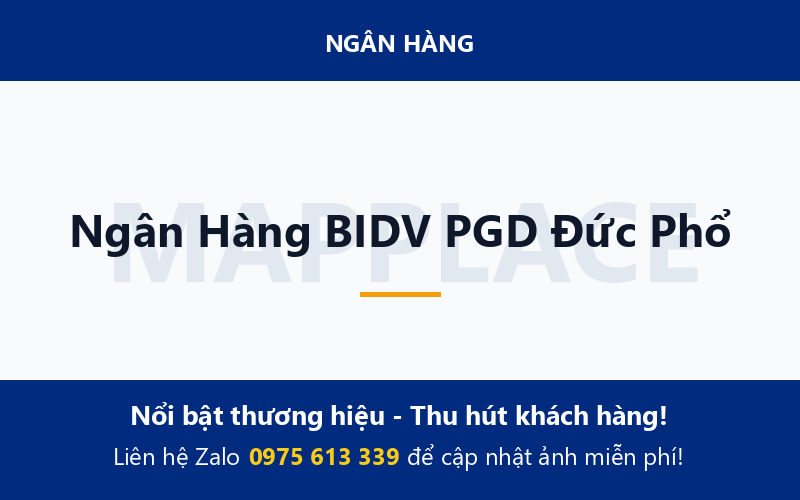 Ngân Hàng BIDV PGD Đức Phổ