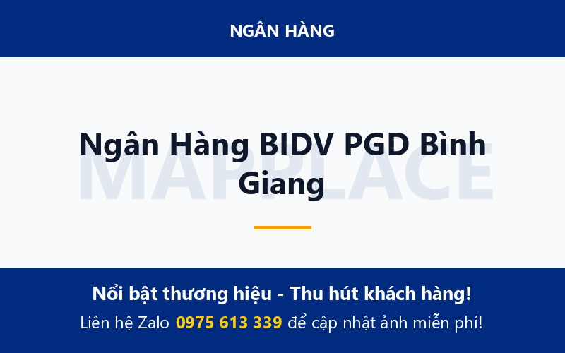 Ngân Hàng BIDV PGD Bình Giang