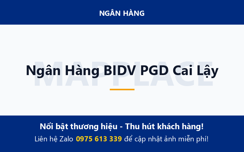 Ngân Hàng BIDV PGD Cai Lậy