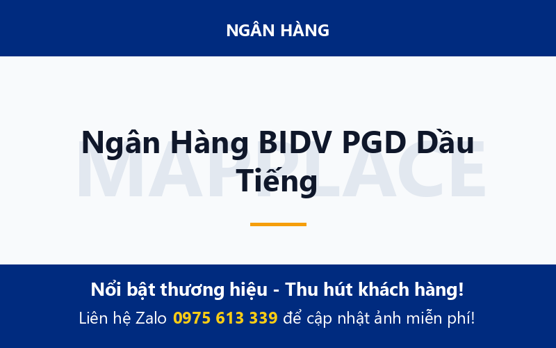 Ngân Hàng BIDV PGD Dầu Tiếng