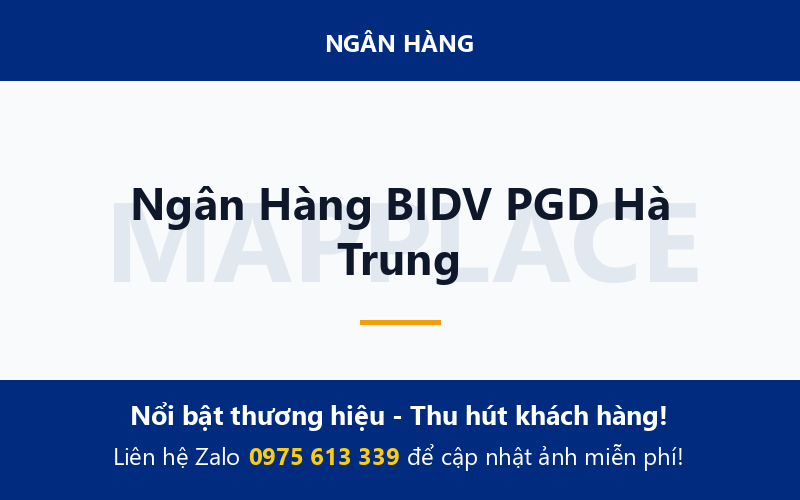 Ngân Hàng BIDV PGD Hà Trung