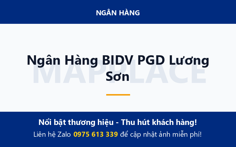 Ngân Hàng BIDV PGD Lương Sơn