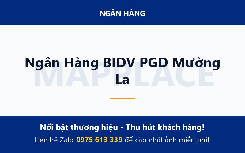 Ngân Hàng BIDV PGD Mường La