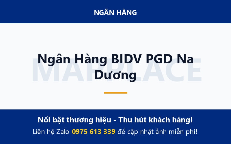 Ngân Hàng BIDV PGD Na Dương